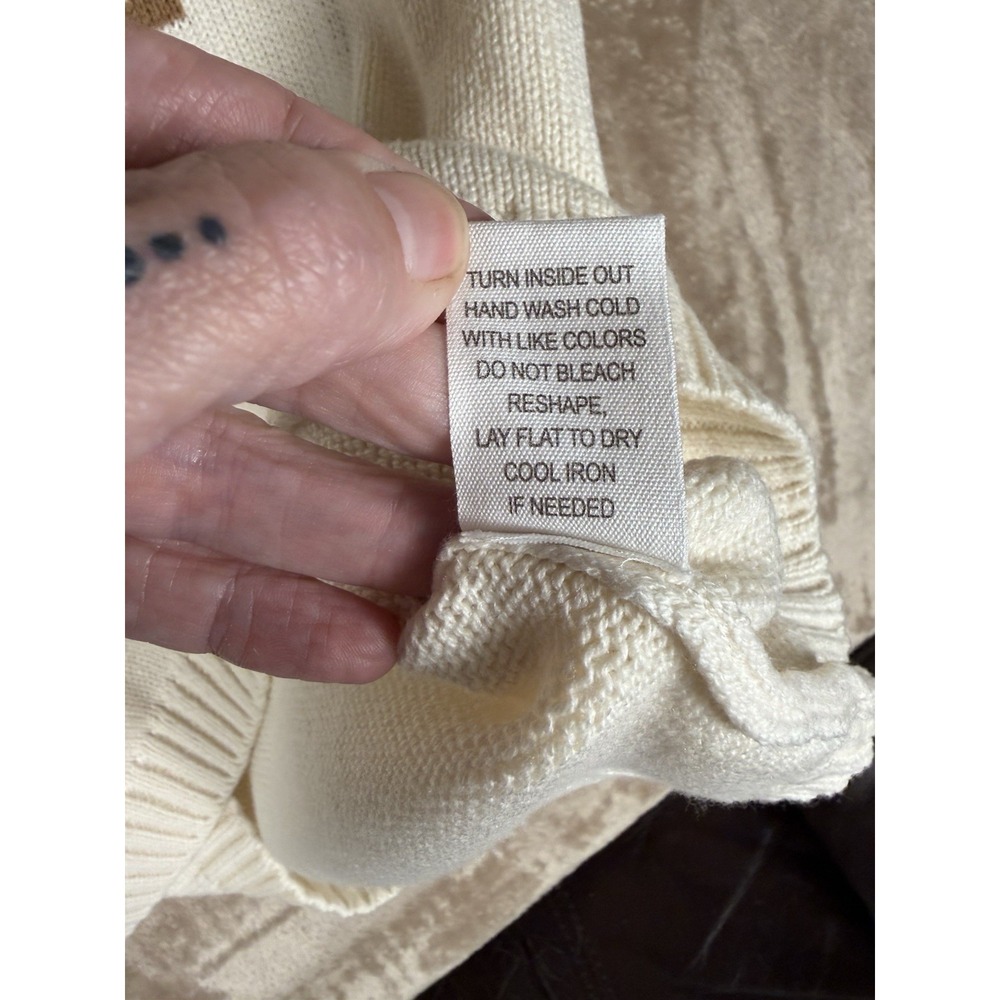 Blu Pepper "Mimosa Please" Knit Sweater Vest Women's Cream Tan Sleeveless NWT - Picture 11 of 13